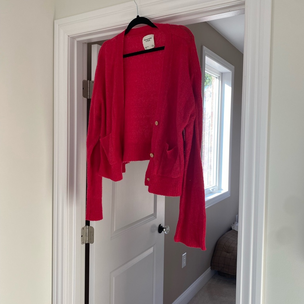 Abercrombie & Fitch Vibrant Pink Valentines Cardigan
